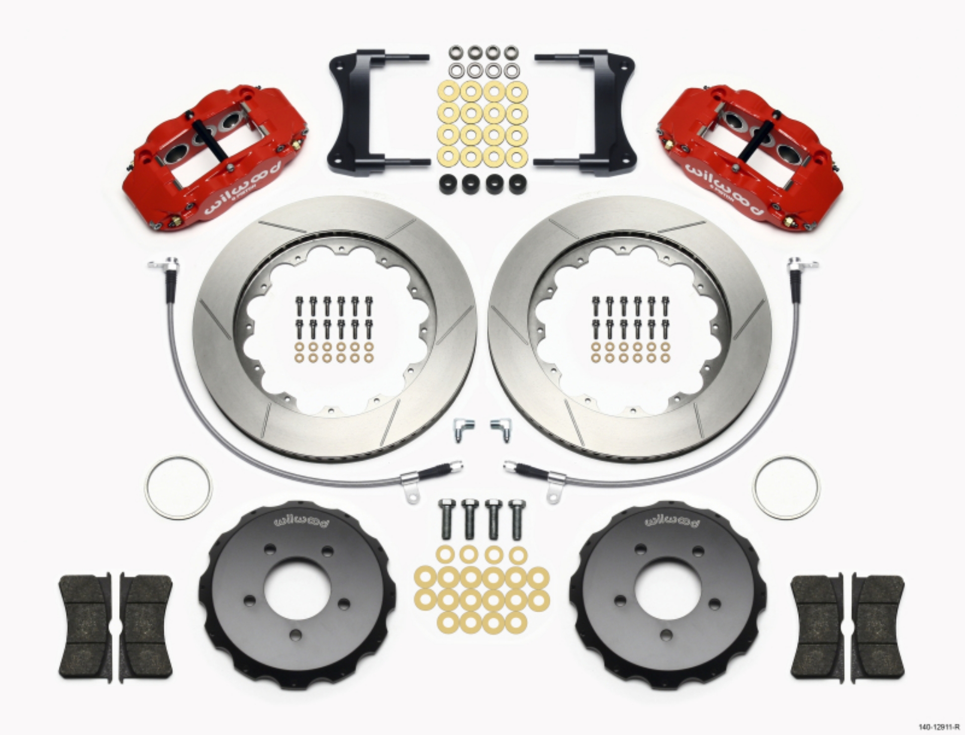 Picture of Wilwood Narrow Superlite 6R Front Hat Kit 14-00in Red 2005-Up Mazda Miata w- Lines