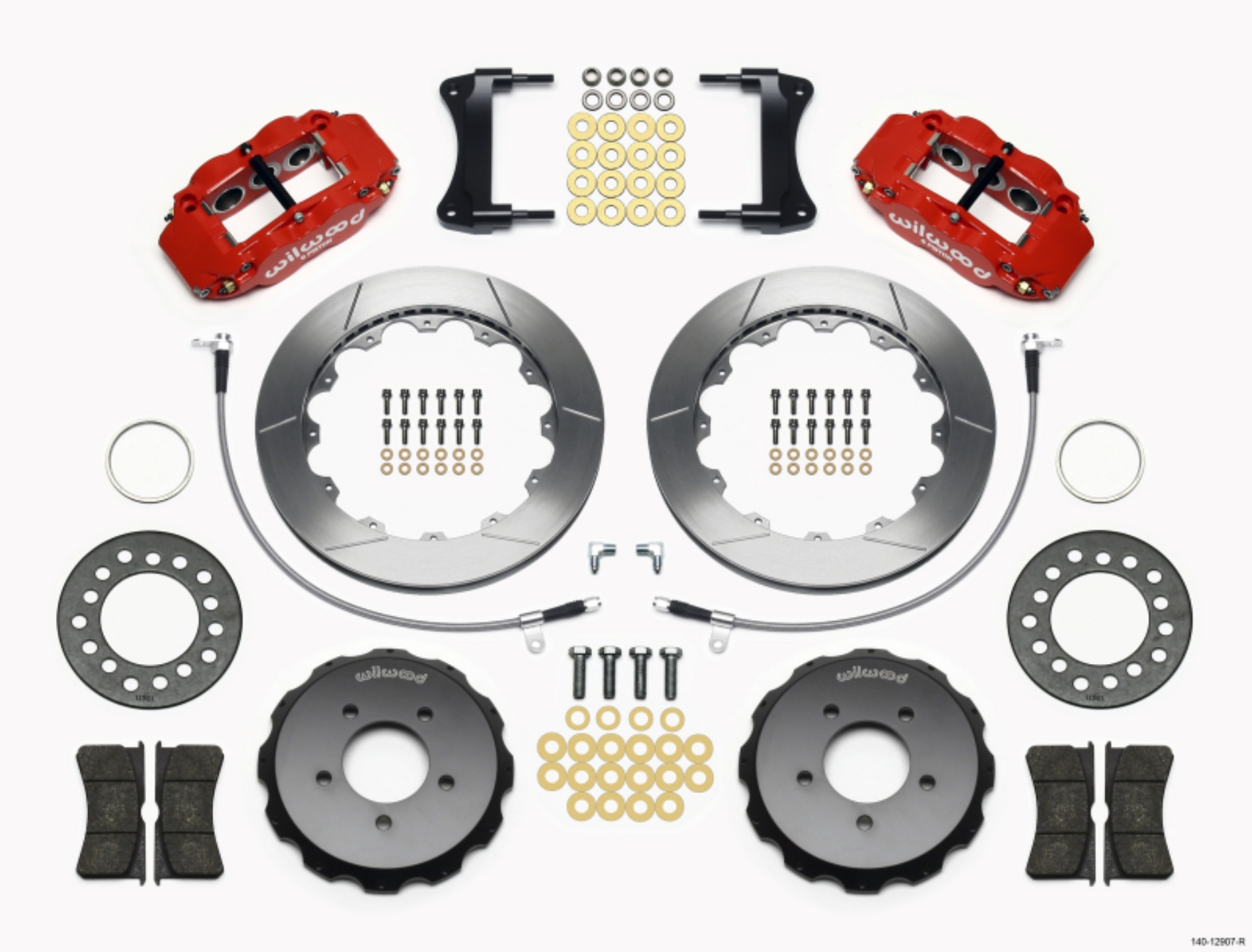Picture of Wilwood Narrow Superlite 6R Front Hat Kit 12-88in Red 2005-Up Mazda Miata w- Lines