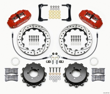Picture of Wilwood Narrow Superlite 4R Rear Kit 12-88in Drilled Red 2008-2012 Subaru WRX w-Lines