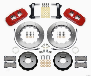 Picture of Wilwood AERO6 Front Hat Kit 14-00 Red 1999-2012 Subaru WRX w-Lines
