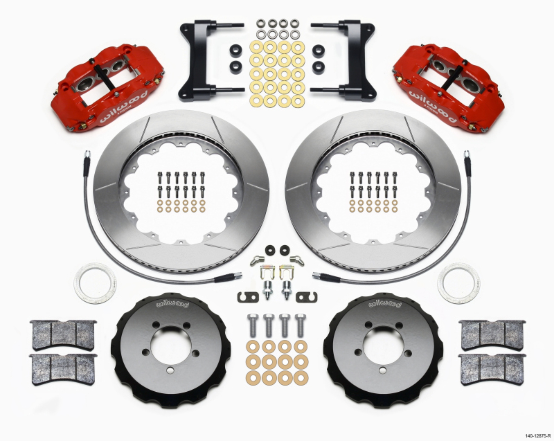 Picture of Wilwood Narrow Superlite 6R Front Hat Kit 14-00in Red 1999-2012 Subaru WRX w-Lines