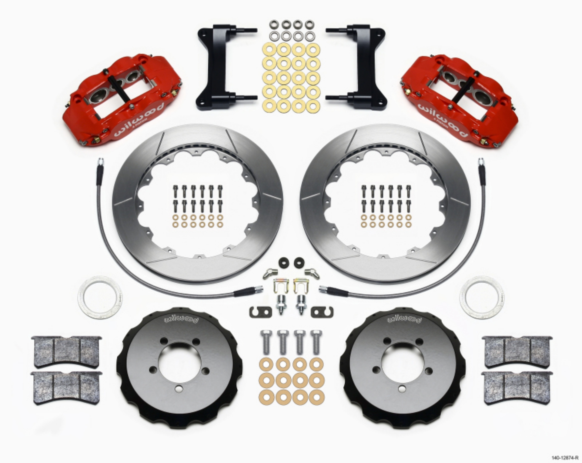 Picture of Wilwood Narrow Superlite 6R Front Hat Kit 13-06in Red 1999-2012 Subaru WRX w-Lines