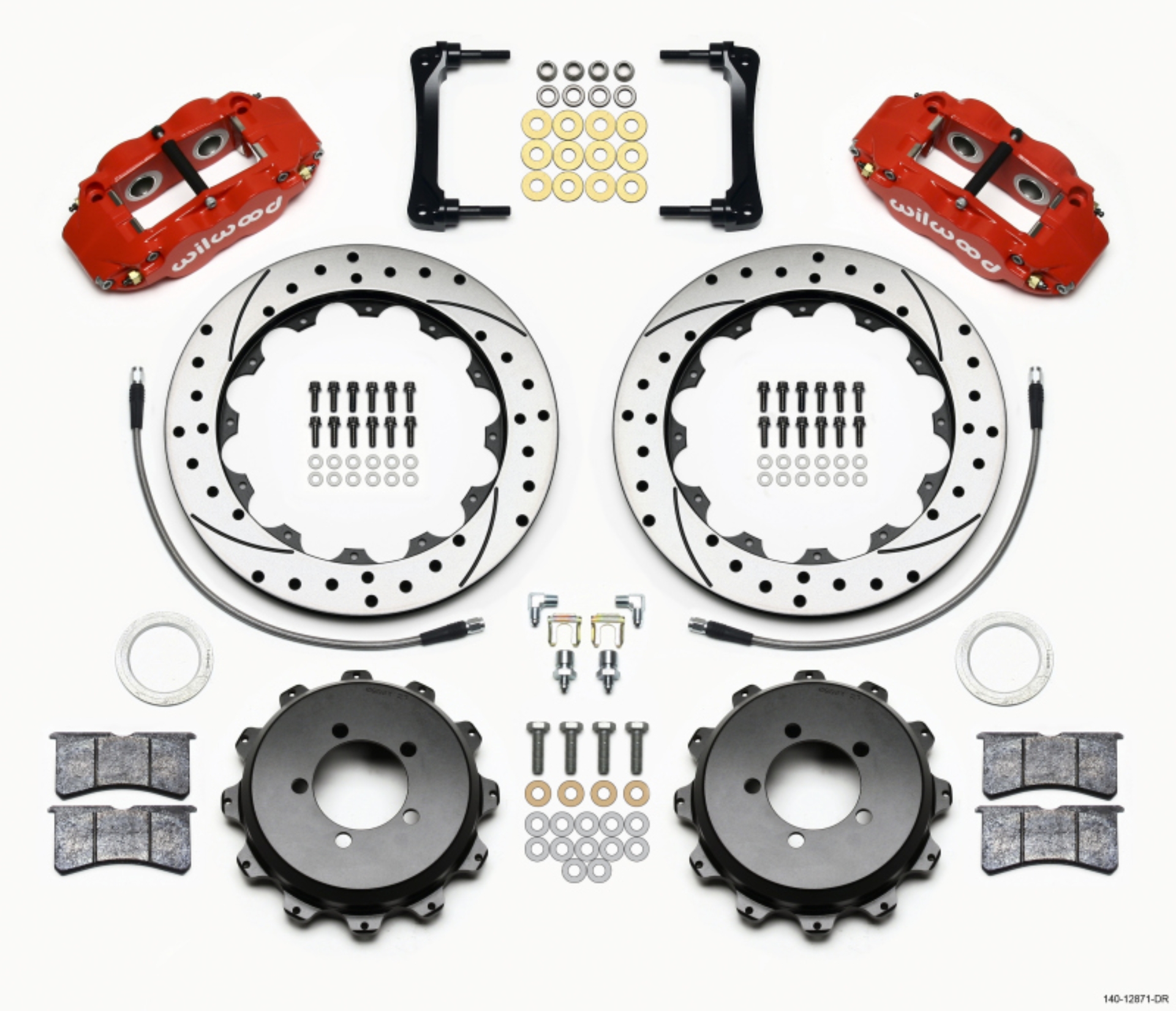 Picture of Wilwood Narrow Superlite 4R Rear Kit 12-88in Drilled Red 2012-Up Toyota - Scion FRS w-Lines