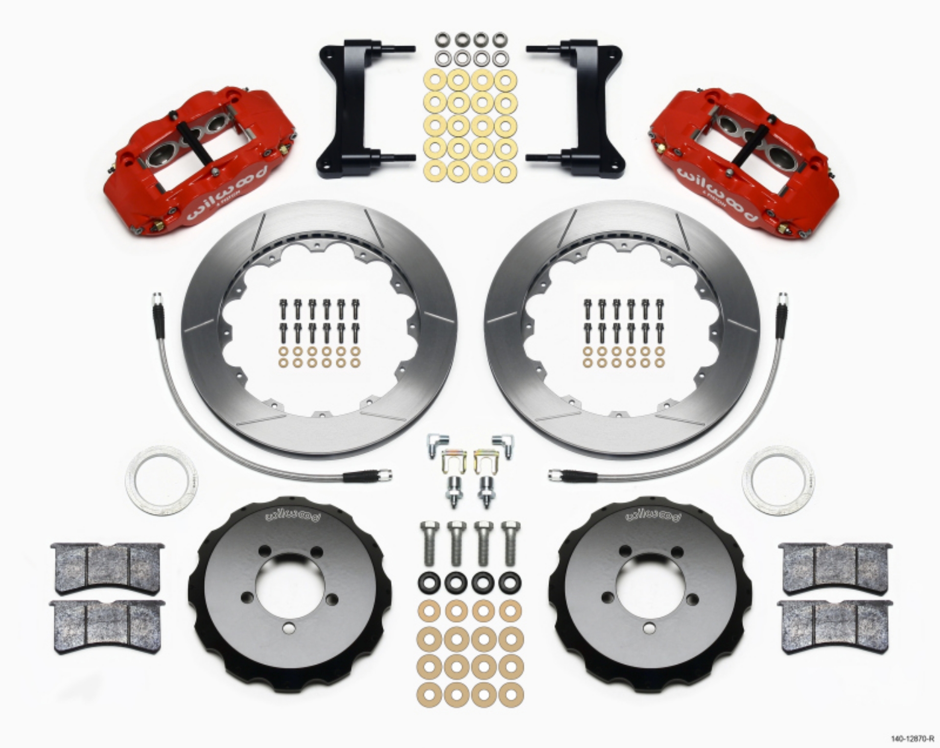 Picture of Wilwood Narrow Superlite 6R Front Hat Kit 12-88in Red 2012-Up Toyota - Scion FRS w- Lines