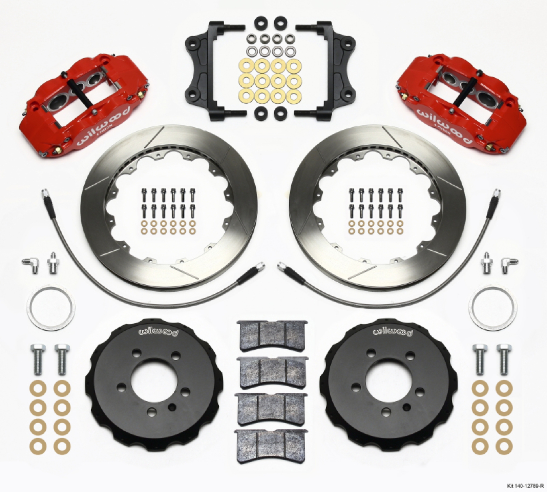 Picture of Wilwood Narrow Superlite 6R Front Hat Kit 12-88in Red 06-12 Volkswagen GTI w- Lines