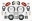 Picture of Wilwood Narrow Superlite 6R Front Hub Kit 12-88in Red 1965-1969 Mustang Drum Spindle