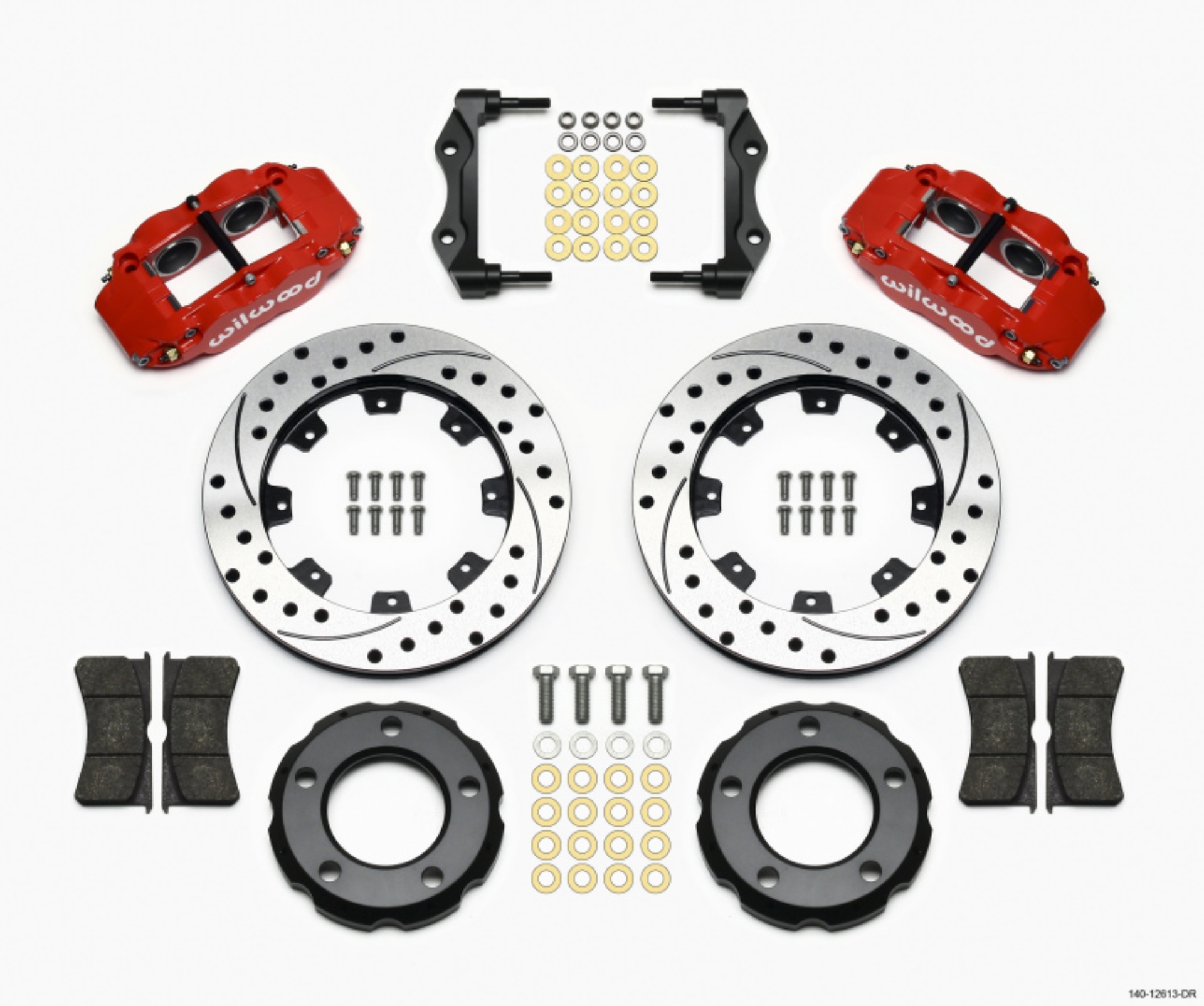 Picture of Wilwood Narrow Superlite 4R Front Kit 12-19in Drilled Red 82-86 Jeep CJ