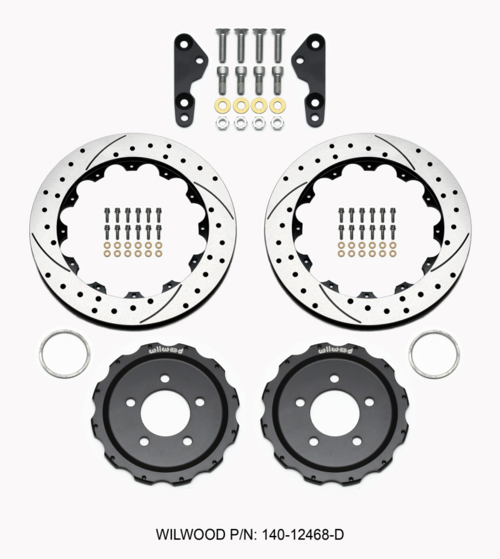 Picture of Wilwood Pro-Matrix Rear Kit Drilled 05-12 Mustang GT 2pc Hat-Rtr