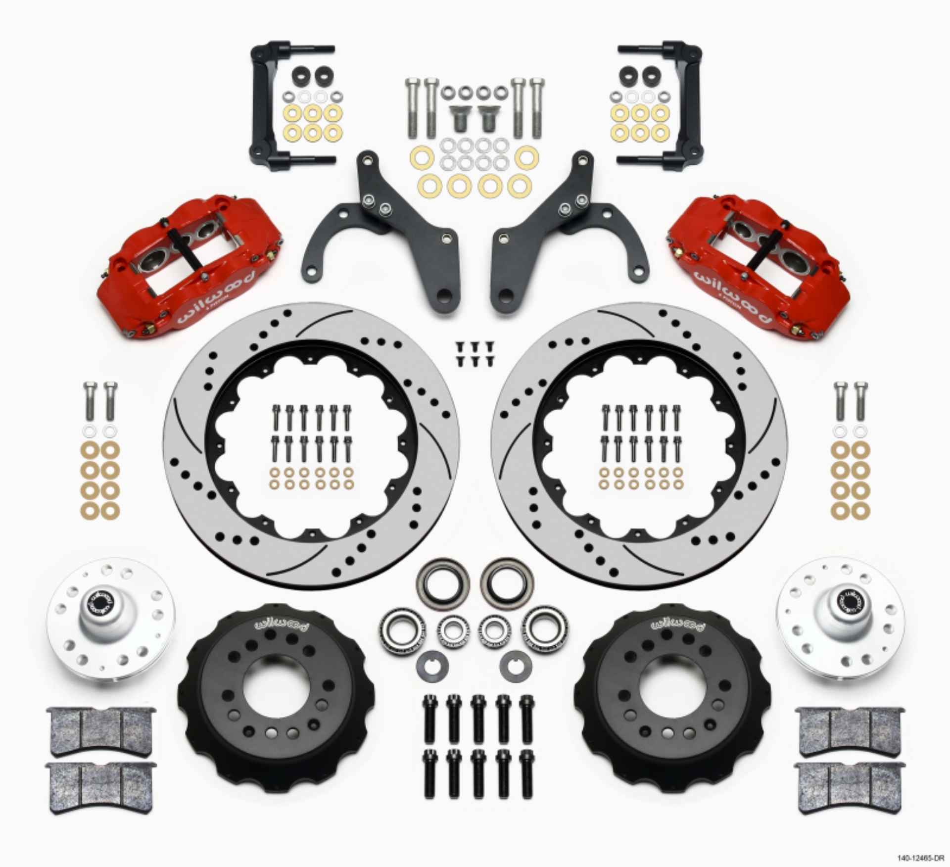 Picture of Wilwood Narrow Superlite 6R Front Hub Kit 14-00in Drill Red 59-64 Chevy Impala - 63-64 Corvette