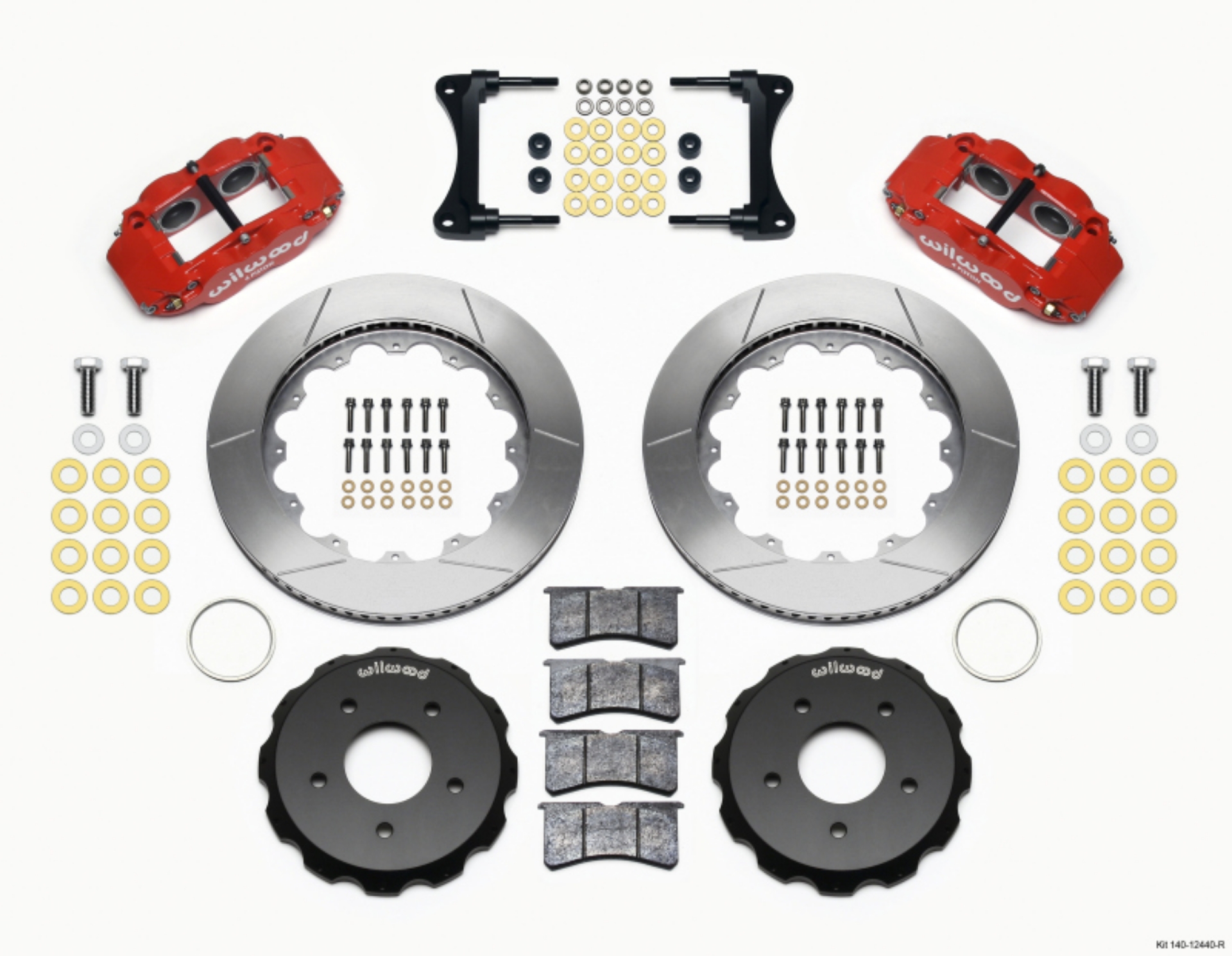 Picture of Wilwood Narrow Superlite 4R Front Hat Kit 14-00in Red 2007-Up Jeep Wrangler