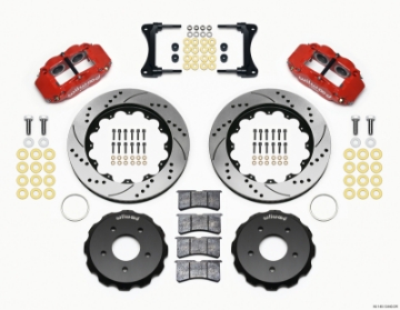Picture of Wilwood Narrow Superlite 4R Front Hat Kit 14-00in Drill Red 2007-Up Jeep Wrangler