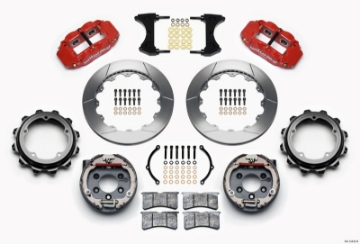 Picture of Wilwood Narrow Superlite 4R Rear P-Brk Kit 12-88in Red Strange Eng Floater 3-49in Offset