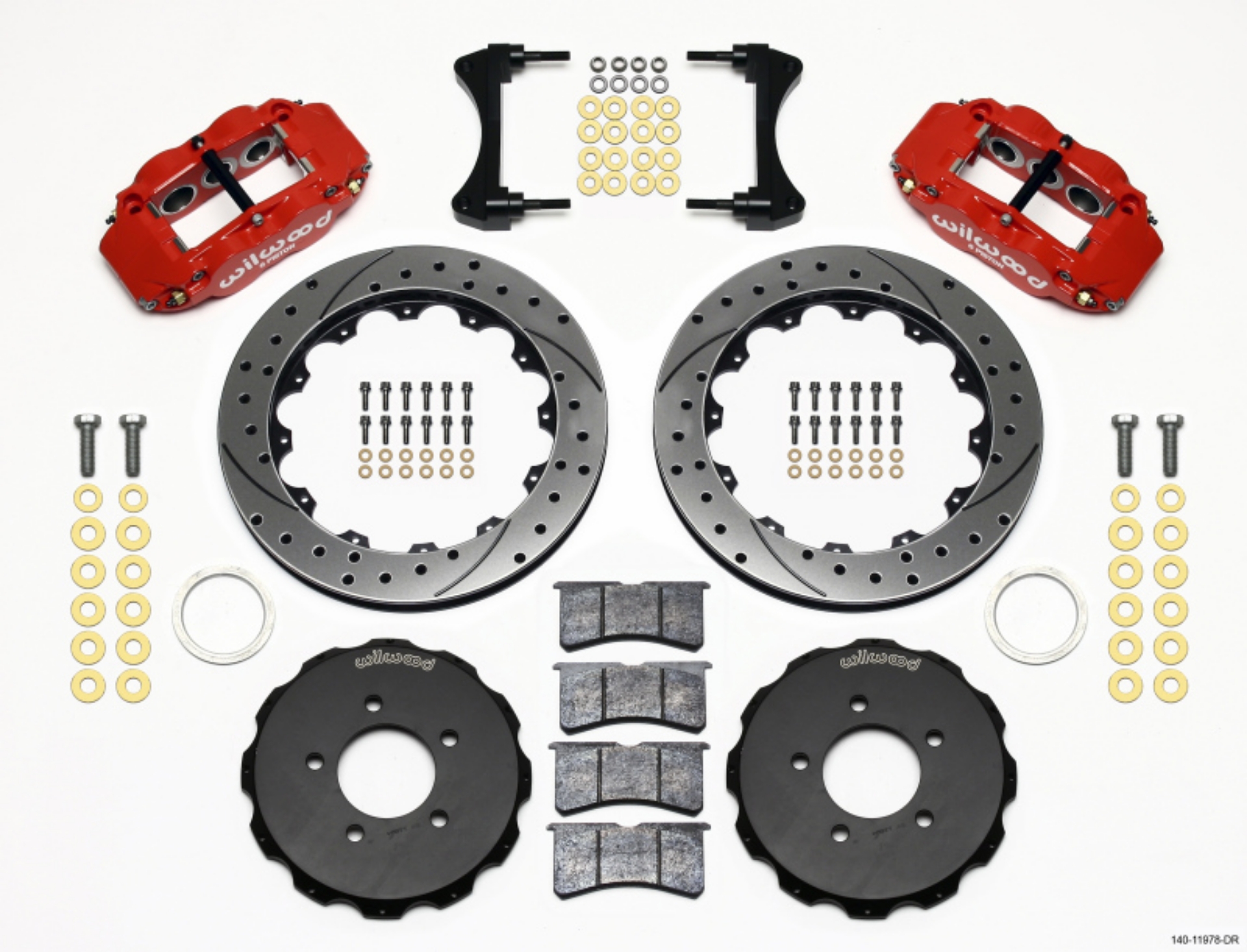 Picture of Wilwood Narrow Superlite 6R Front Hat Kit 12-88in Drill Red 2006-Up Civic - CRZ