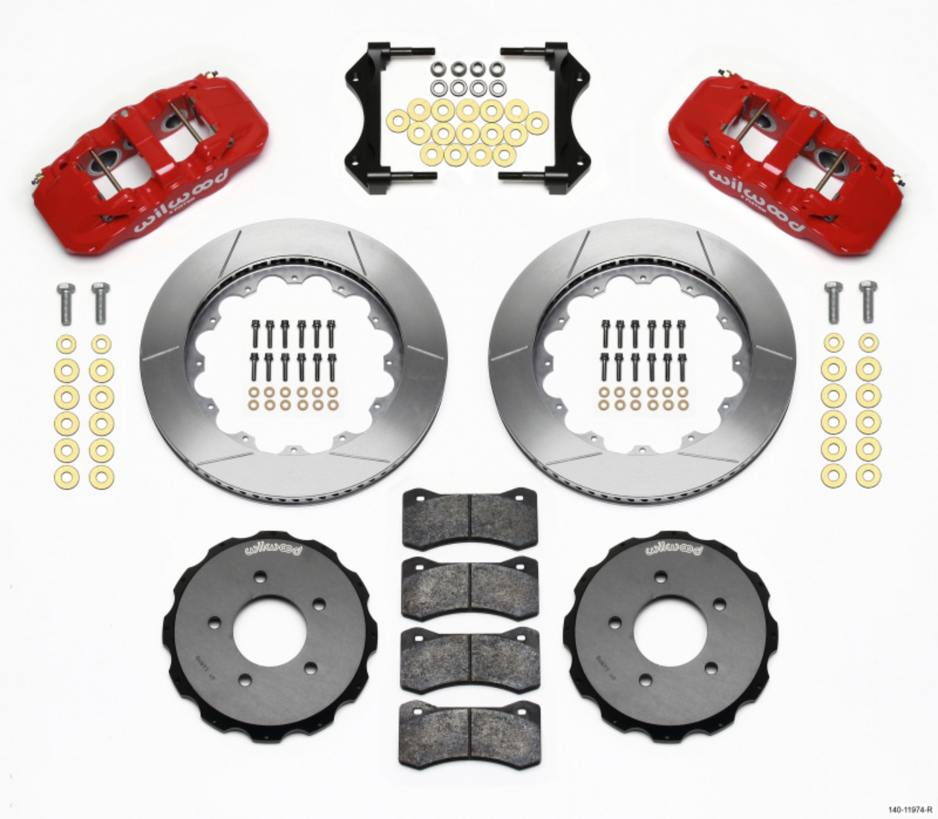 Picture of Wilwood AERO6 Front Hat Kit 14-00 Red 99-06 BMW E46