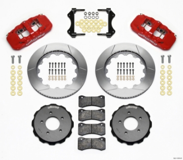 Picture of Wilwood AERO6 Front Hat Kit 14-00 Red 99-06 BMW E46