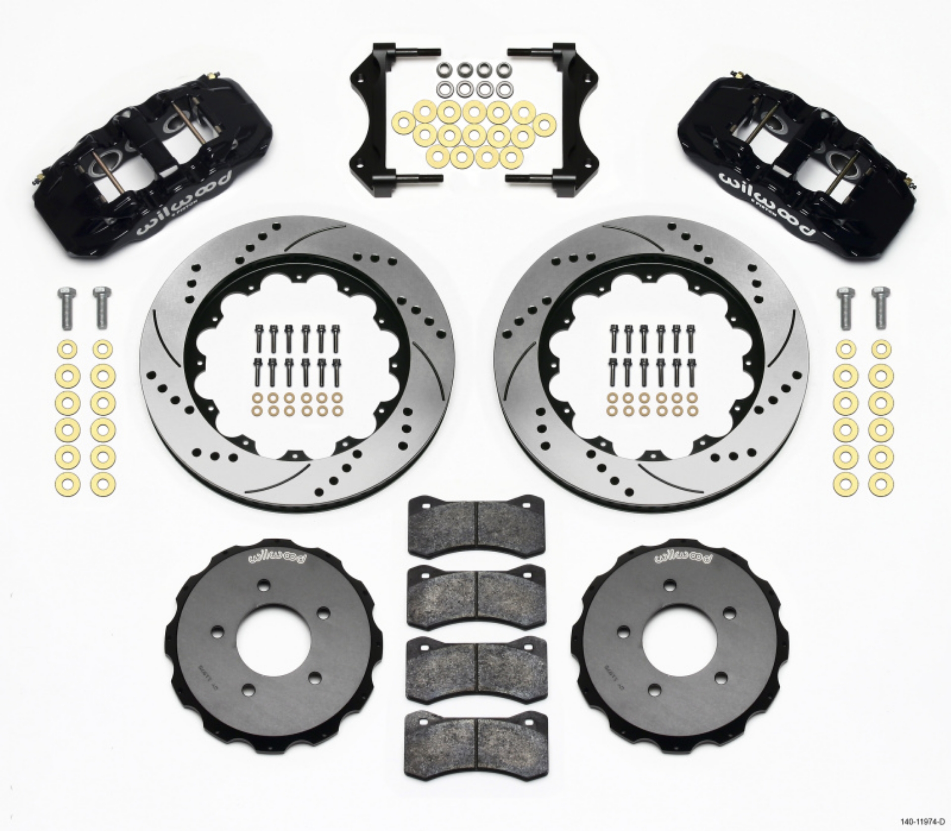Picture of Wilwood AERO6 Front Hat Kit 14-00 Drilled 99-06 BMW E46