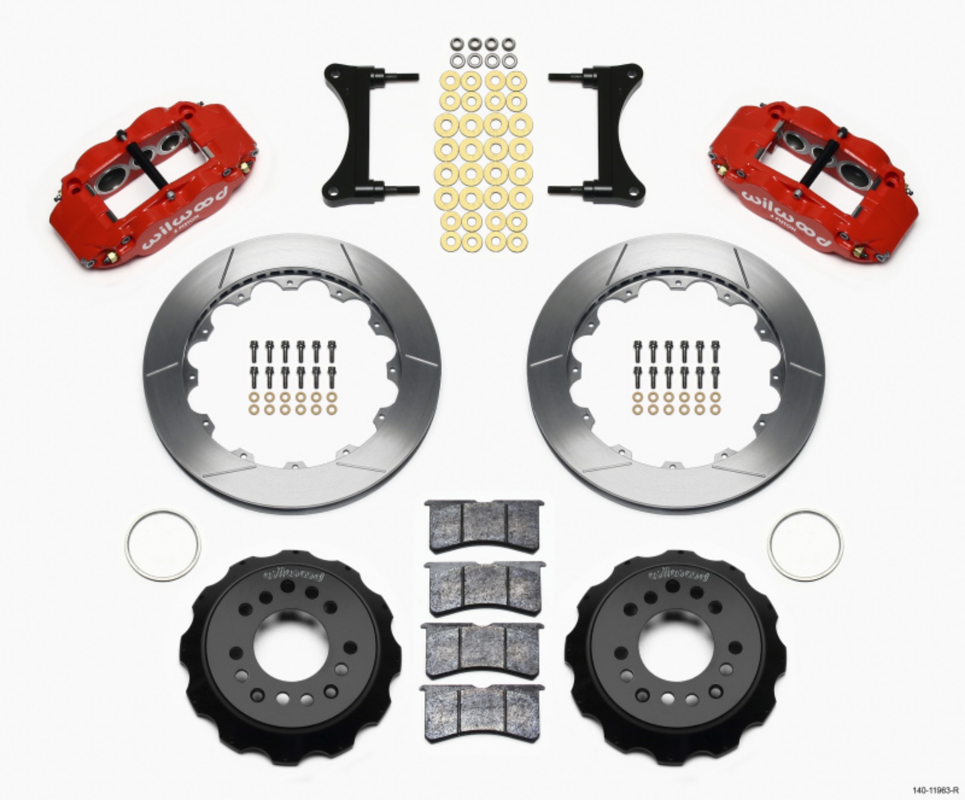 Picture of Wilwood Narrow Superlite 6R Front Hat Kit 12-88in Red 93-96 Mazda RX7