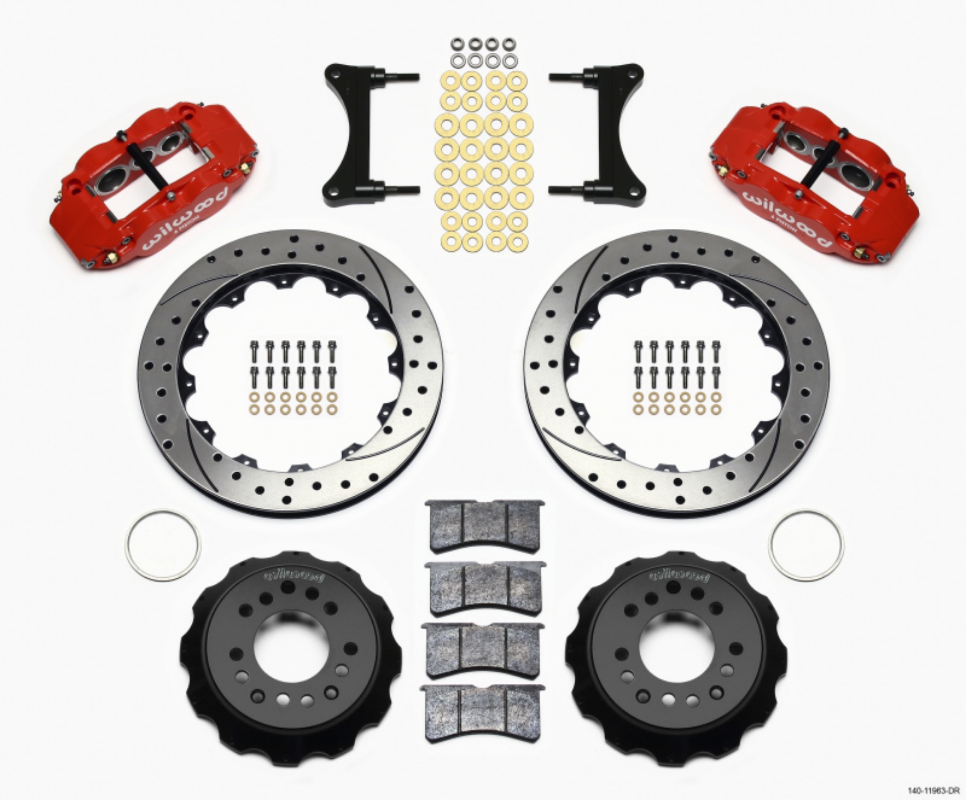 Picture of Wilwood Narrow Superlite 6R Front Hat Kit 12-88in Drill Red 93-96 Mazda RX7