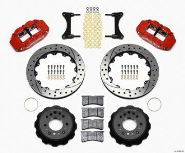Picture of Wilwood Narrow Superlite 6R Front Hat Kit 12-88in Drill Red 93-96 Mazda RX7