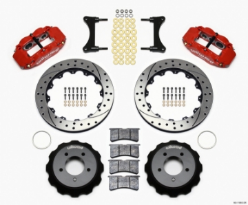 Picture of Wilwood Narrow Superlite 6R Front Hat Kit 12-88in Drill Red 93-96 Mazda RX7