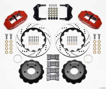 Picture of Wilwood Narrow Superlite 6R Front Hat Kit 14-00in Drilled Red 84-87 Corvette C4