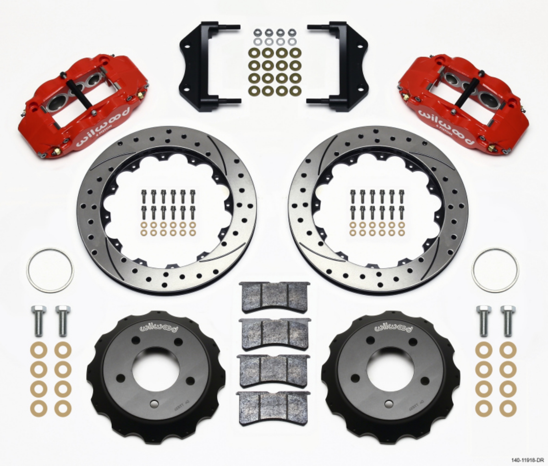 Picture of Wilwood Narrow Superlite 6R Front Hat Kit 12-88in Drilled Red 84-87 Corvette C4