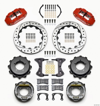 Picture of Wilwood Narrow Superlite 4R Rear Kit 12-88in Red Speedway Eng Floater w- New Style End