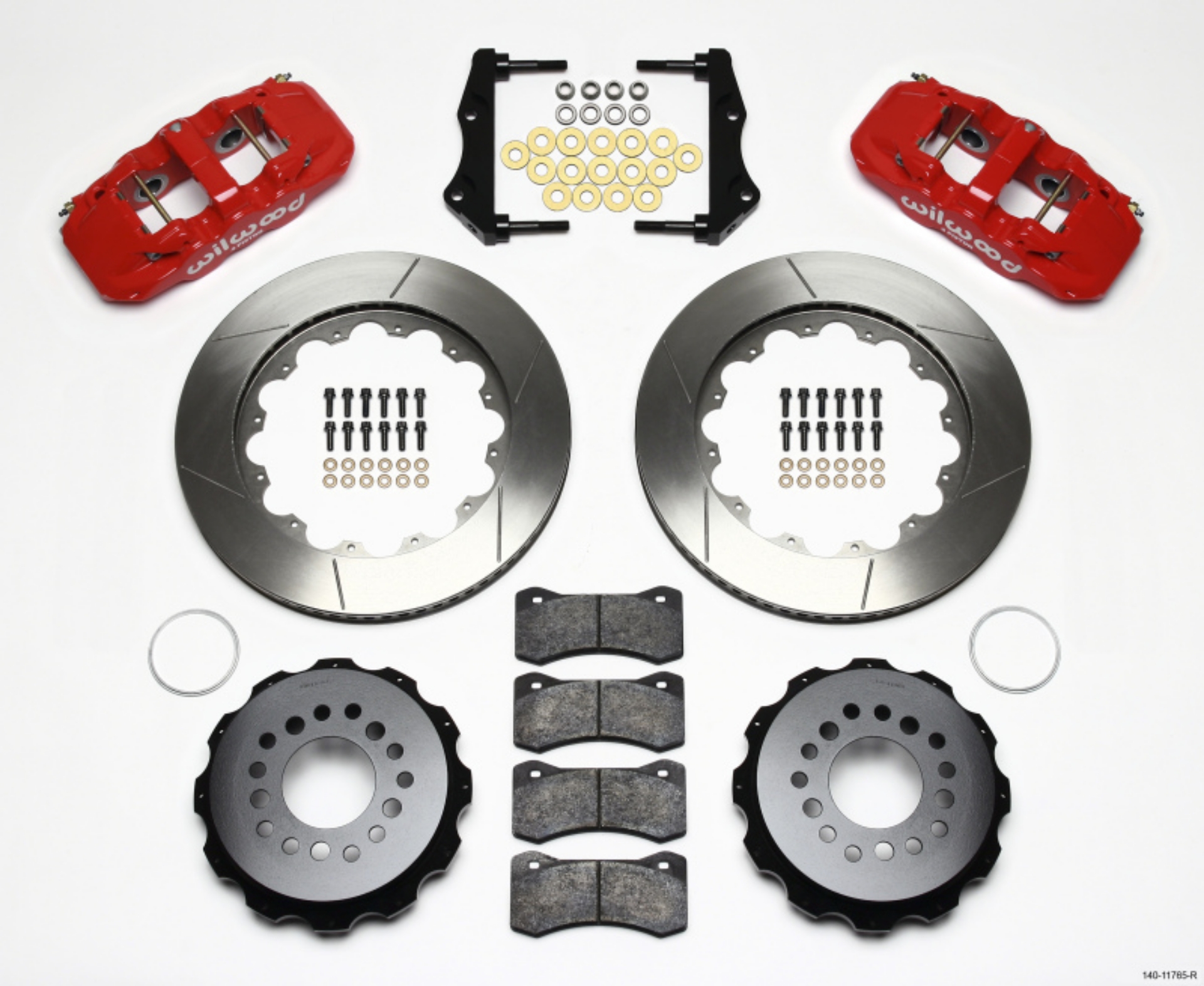 Picture of Wilwood AERO4 Rear Kit 14-25in Red 2006-10 Magnum-Challenger-Charger-300C