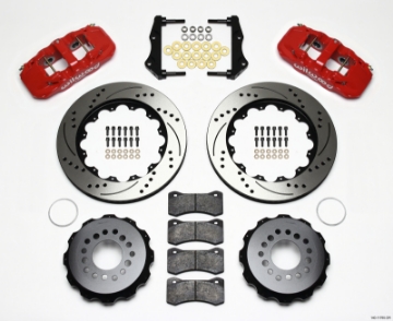 Picture of Wilwood AERO4 Rear Kit 14-25in Drilled Red 2006-10 Magnum-Challenger-Charger-300C
