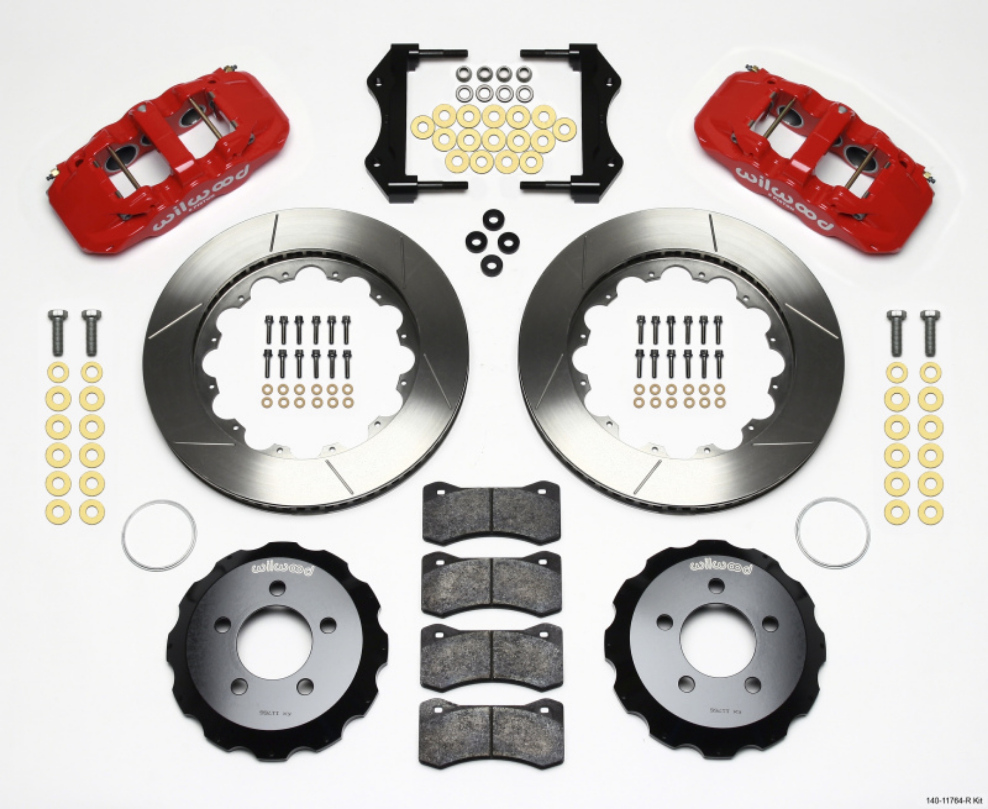 Picture of Wilwood AERO6 Front Hat Kit 14-25 Red 2006-10 Magnum-Challenger-Charger-300C