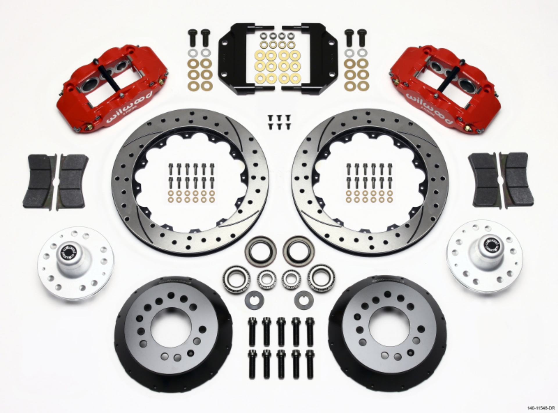 Picture of Wilwood Narrow Superlite 6R Front Hub Kit 12-88in Drill Red Magnum Force Drop Spindle
