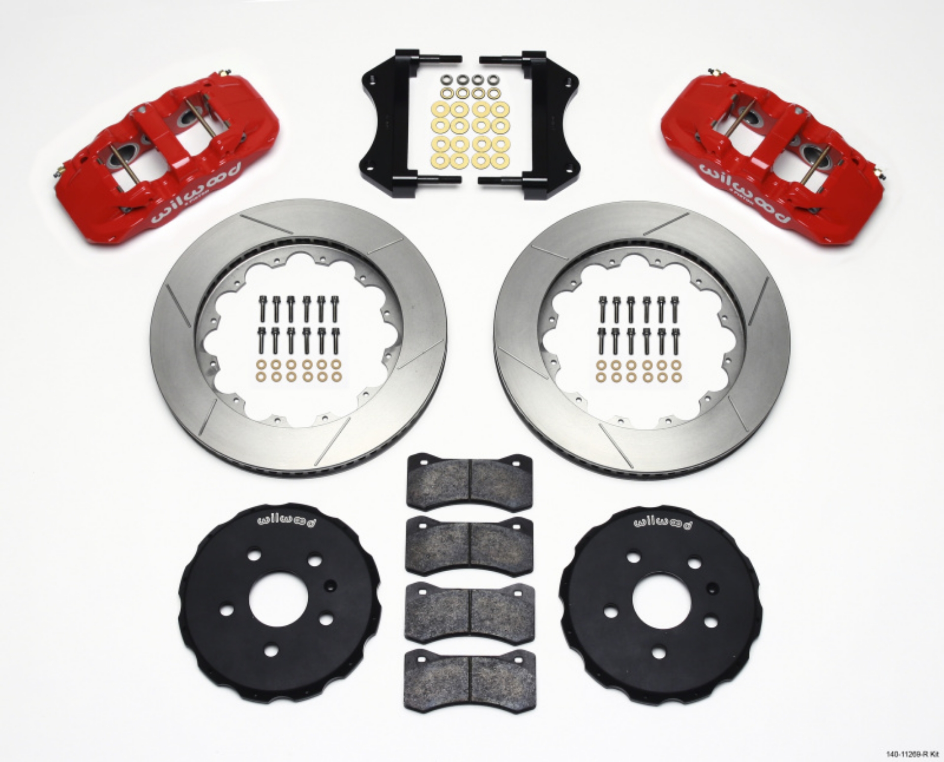 Picture of Wilwood AERO6 Front Hat Kit 14-25 Red 2010-2015 Camaro