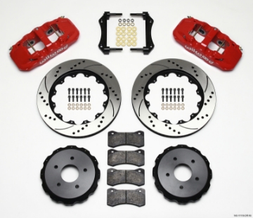 Picture of Wilwood AERO4 Rear Kit 14-00in Drilled Red 97-04 Corvette C5-Z06 05-13 C6