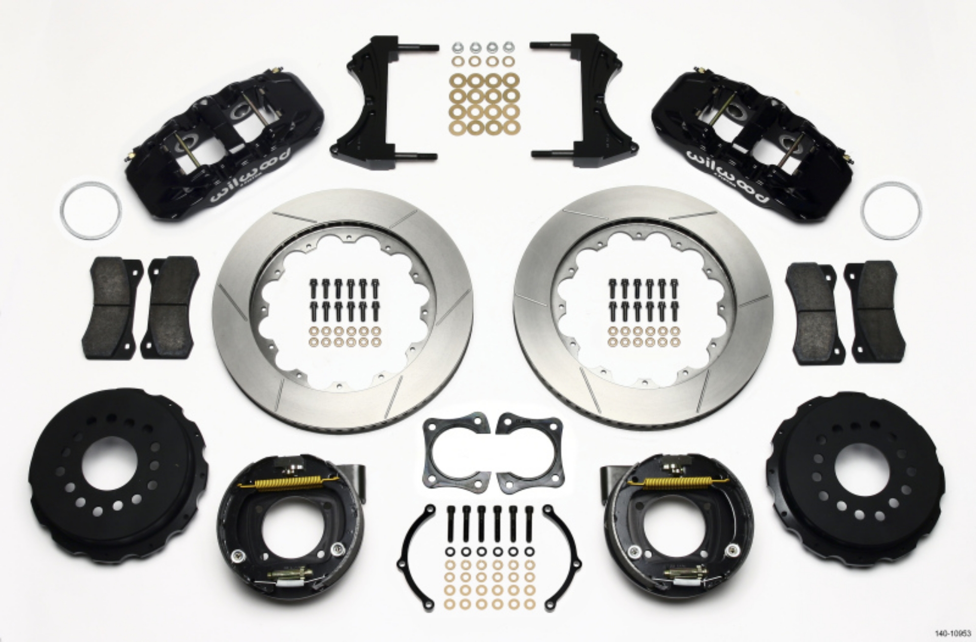 Picture of Wilwood AERO4 Rear P-Brake Kit 14-00in 58-64 Olds-Pontiac Ends 2-81in Offset