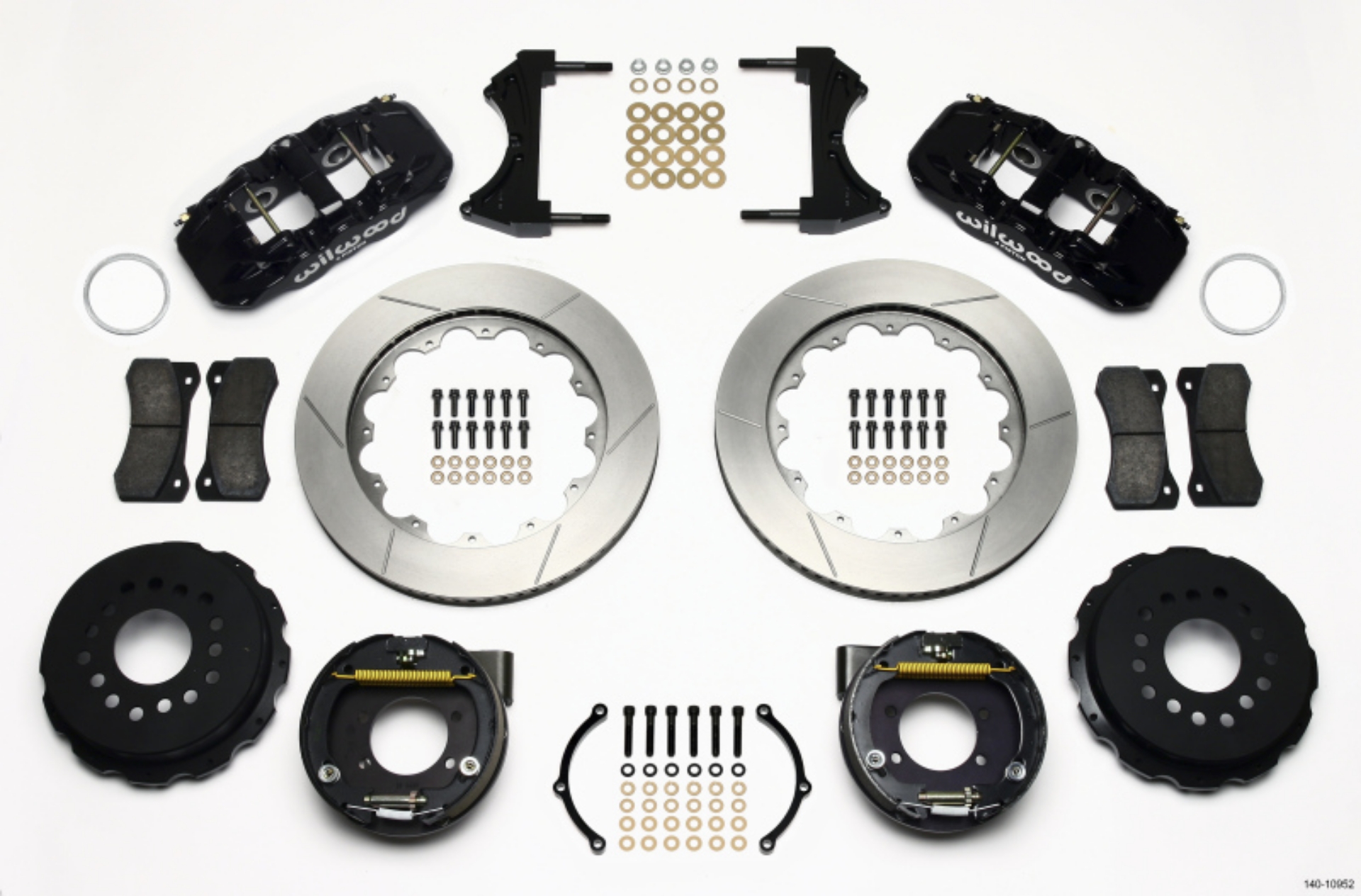Picture of Wilwood AERO4 Rear P-Brake Kit 14-00in Ford 8-8 w-2-5in Offset-5 Lug