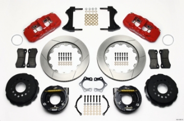 Picture of Wilwood AERO4 Rear P-Brake Kit 14-00in Red Mopar-Dana 2-36in Off w-Snap Ring Bearing