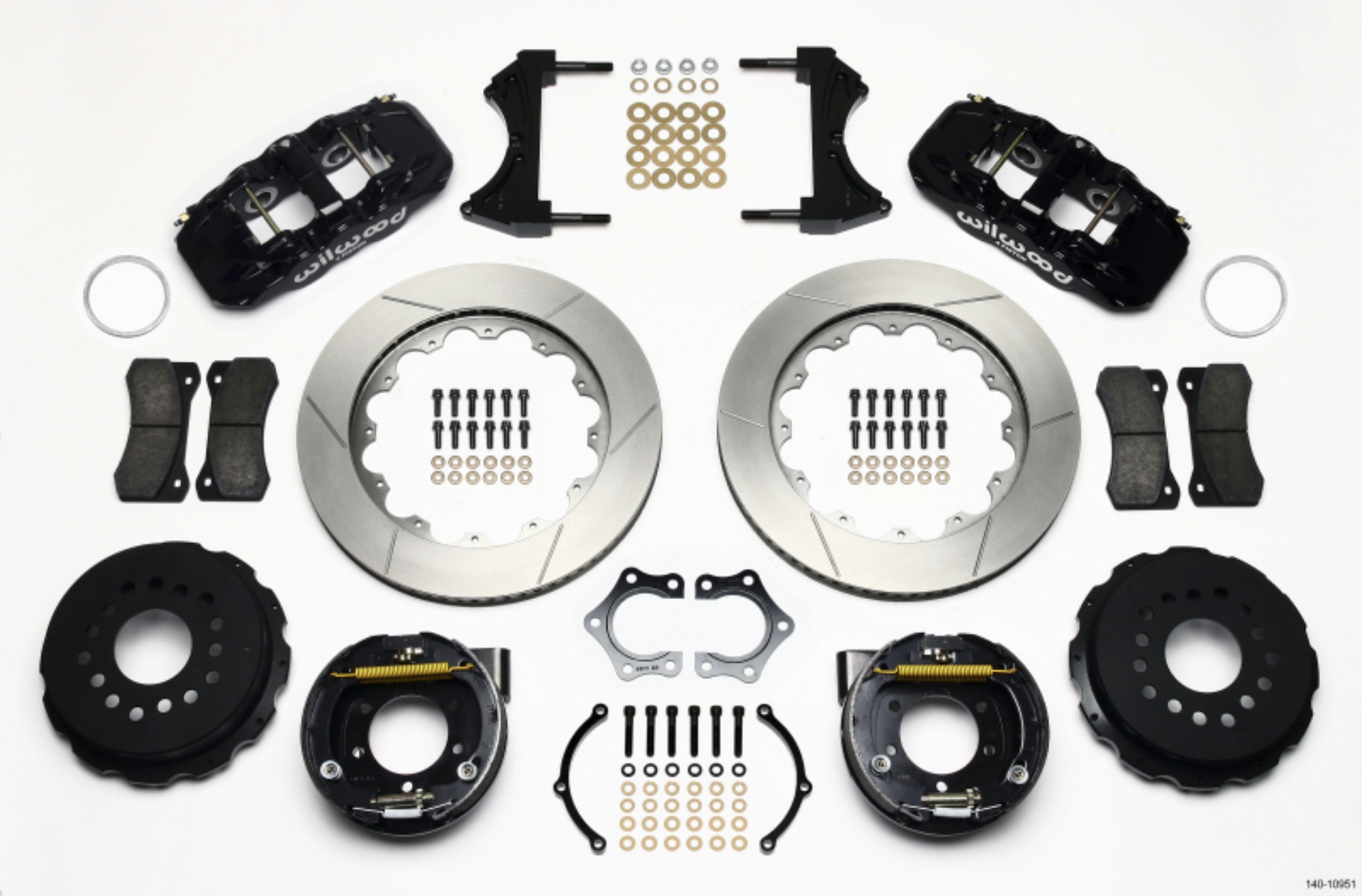 Picture of Wilwood AERO4 Rear P-Brake Kit 14-00in Mopar-Dana 2-36in Off w-Snap Ring Bearing