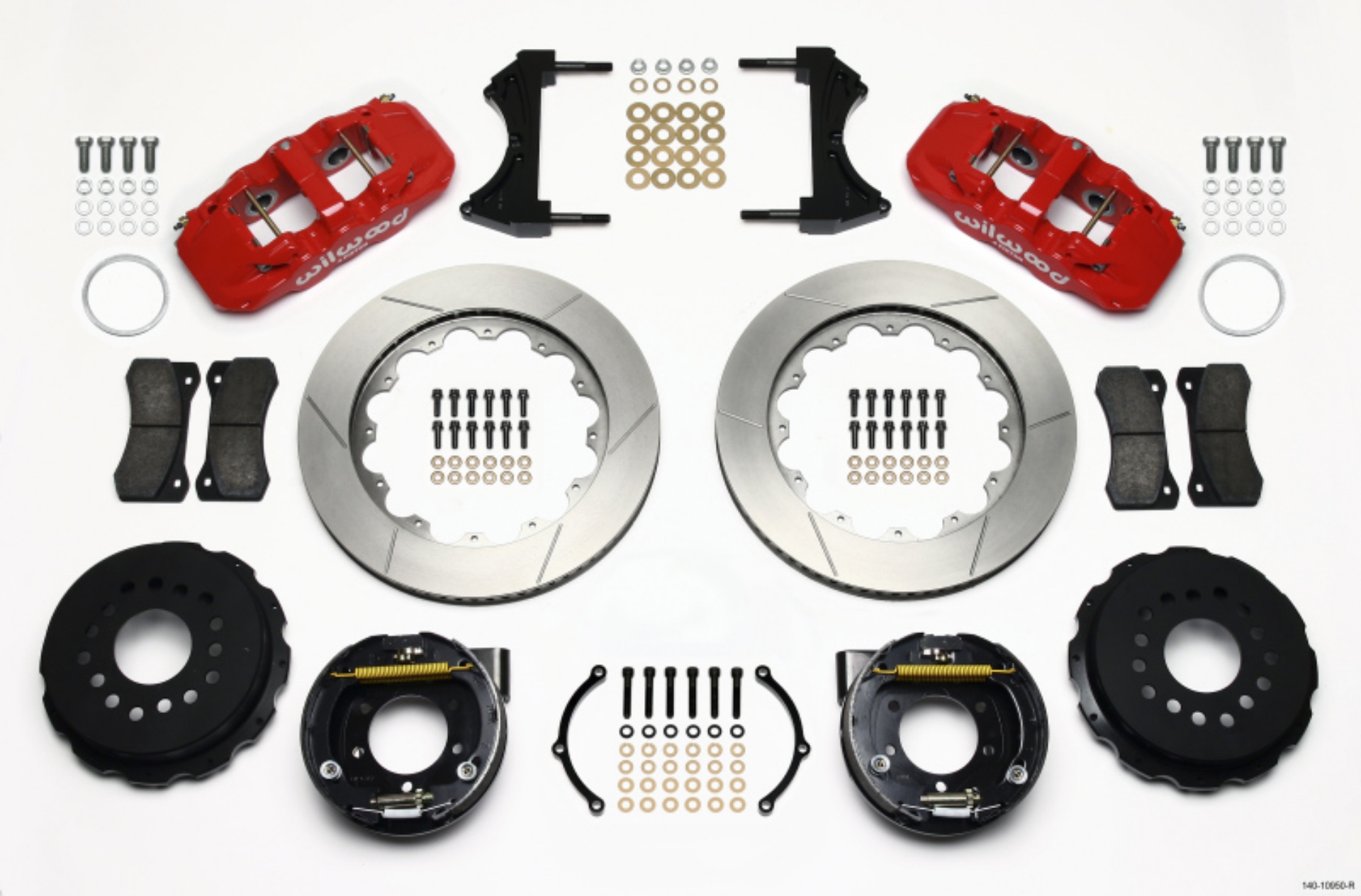 Picture of Wilwood AERO4 Rear P-Brake Kit 14-00in Red 2005-2014 Mustang