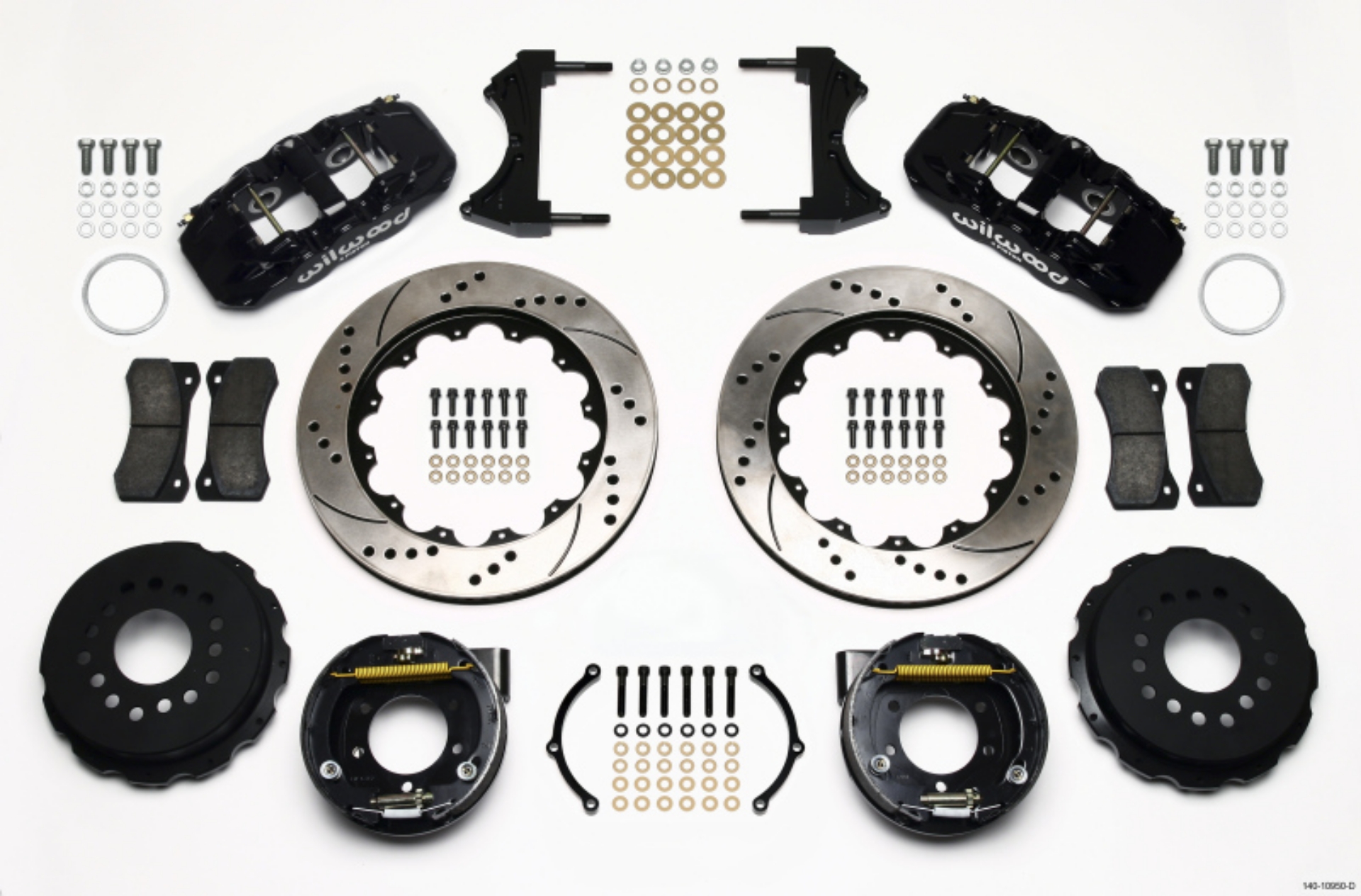 Picture of Wilwood AERO4 Rear P-Brake Kit 14-00in Drilled 2005-2014 Mustang