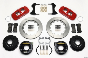 Picture of Wilwood AERO4 Rear P-Brake Kit 14-00in Red Small Ford 2-50in Offset