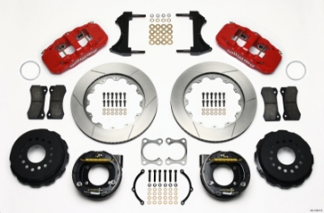 Picture of Wilwood AERO4 Rear P-Brake Kit 14-00in Red Big Ford Old Style 2-36in Offset