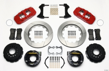 Picture of Wilwood AERO4 Rear P-Brake Kit 14-00in Red Small Ford 2-66in Offset