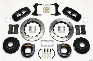 Picture of Wilwood AERO4 Rear P-Brake Kit 14-00in Drilled Chevy 12 Bolt-Spec 3-15in Bearing