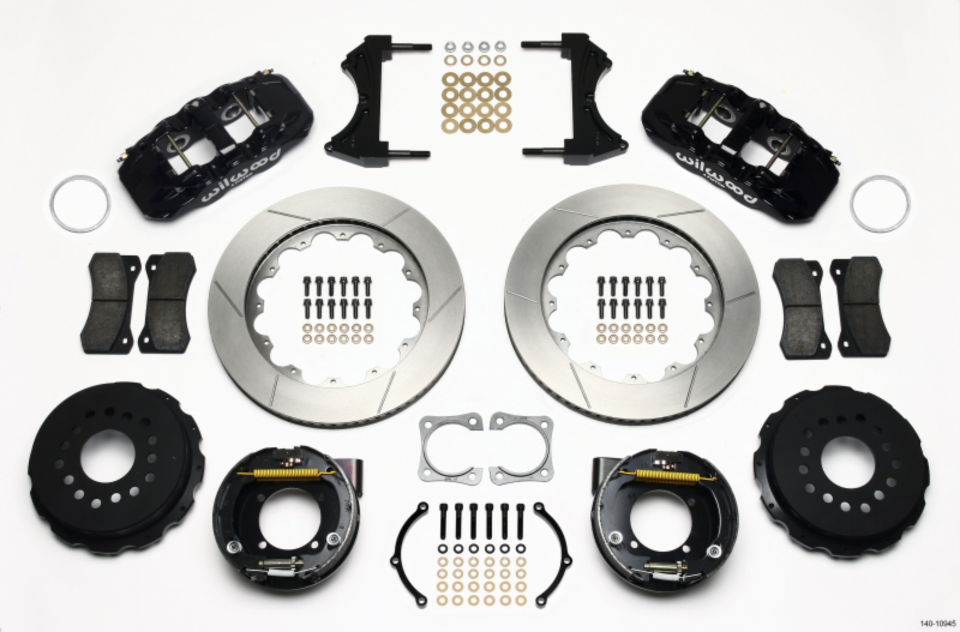 Picture of Wilwood AERO4 Rear P-Brake Kit 14-00in Chevy 12 Bolt-Spec 3-15in Bearing