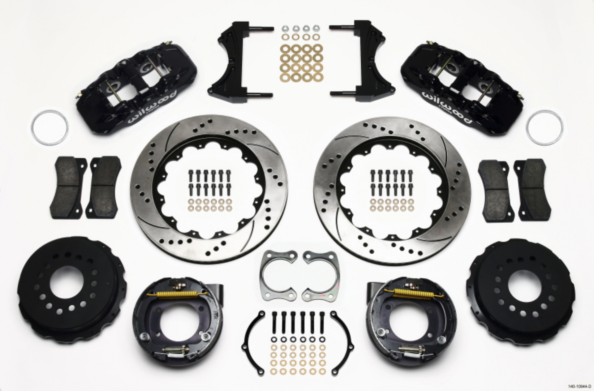 Picture of Wilwood AERO4 Rear P-Brake Kit 14-00in Drilled Big Ford New Style 2-36in Offset