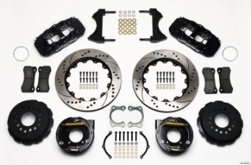 Picture of Wilwood AERO4 Rear P-Brake Kit 14-00in Drilled Chevy 12 Bolt w- C-Clips