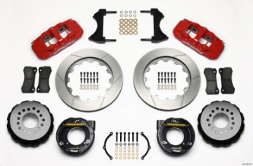 Picture of Wilwood AERO4 Rear P-Brake Kit 14-00in Red Chevy C-10 2-42 Offset 5-lug