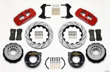 Picture of Wilwood AERO4 Rear P-Brake Kit 14-00in Drilled Red Chevy C-10 2-42 Offset 5-lug