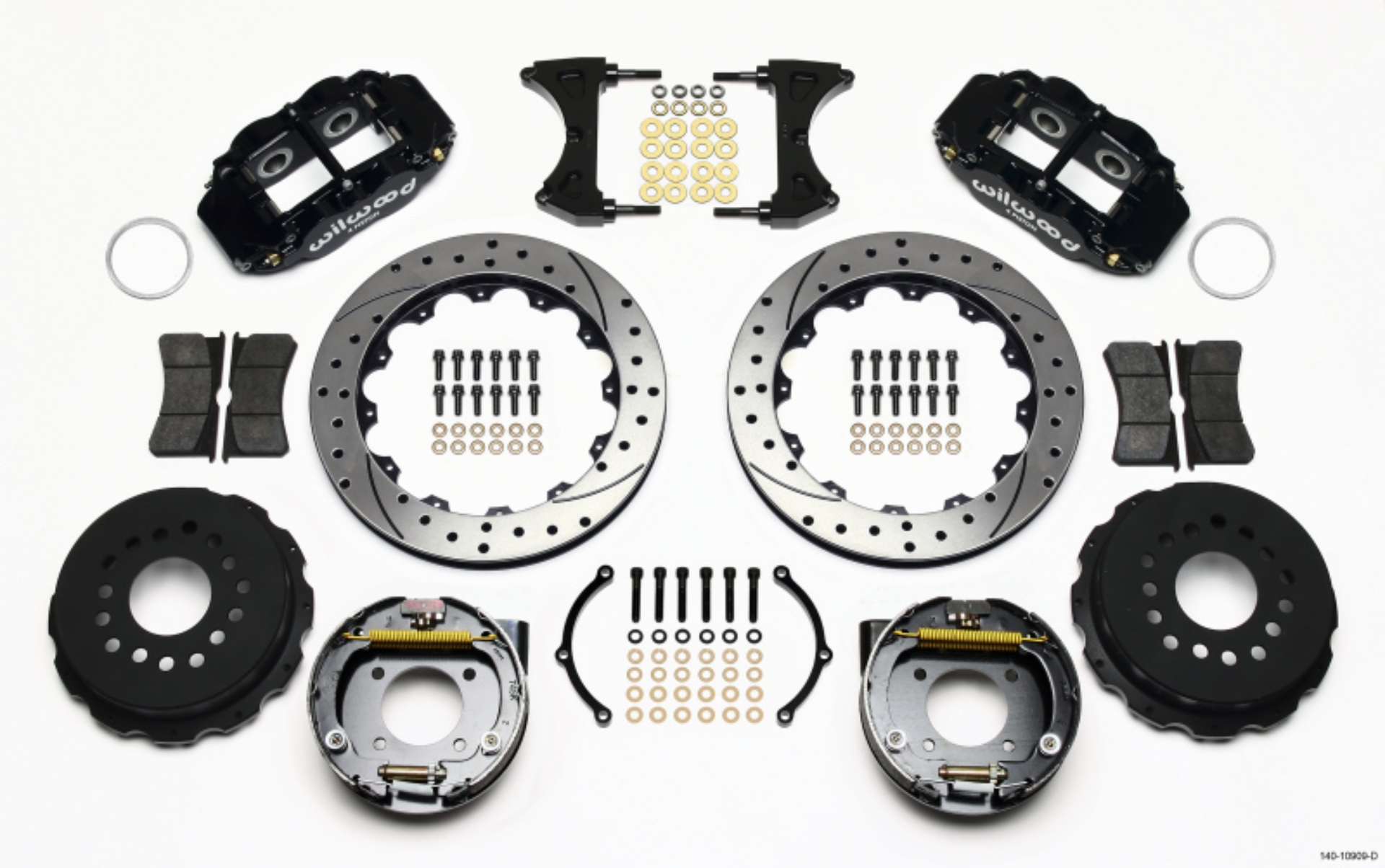 Picture of Wilwood Narrow Superlite 4R Rear P-Brk Kit 12-88in Drilled Chevy 12 Bolt-Spec 3-15in Brng Front mt