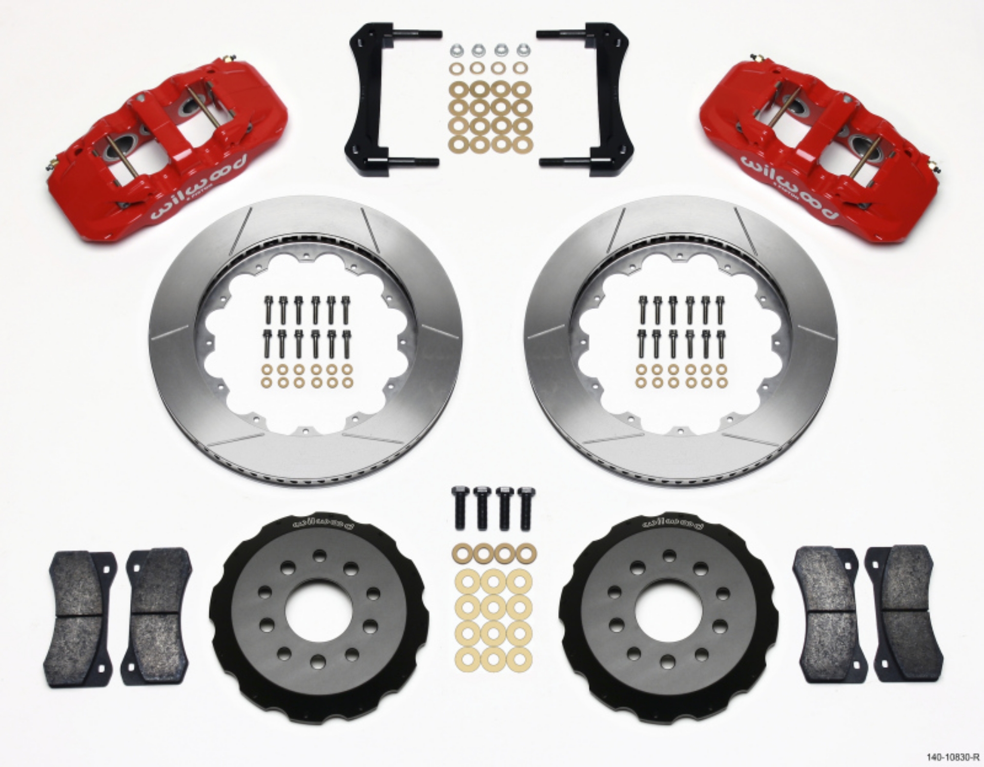 Picture of Wilwood AERO6 Front Hat Kit 14-00 Red 2005-2014 Mustang